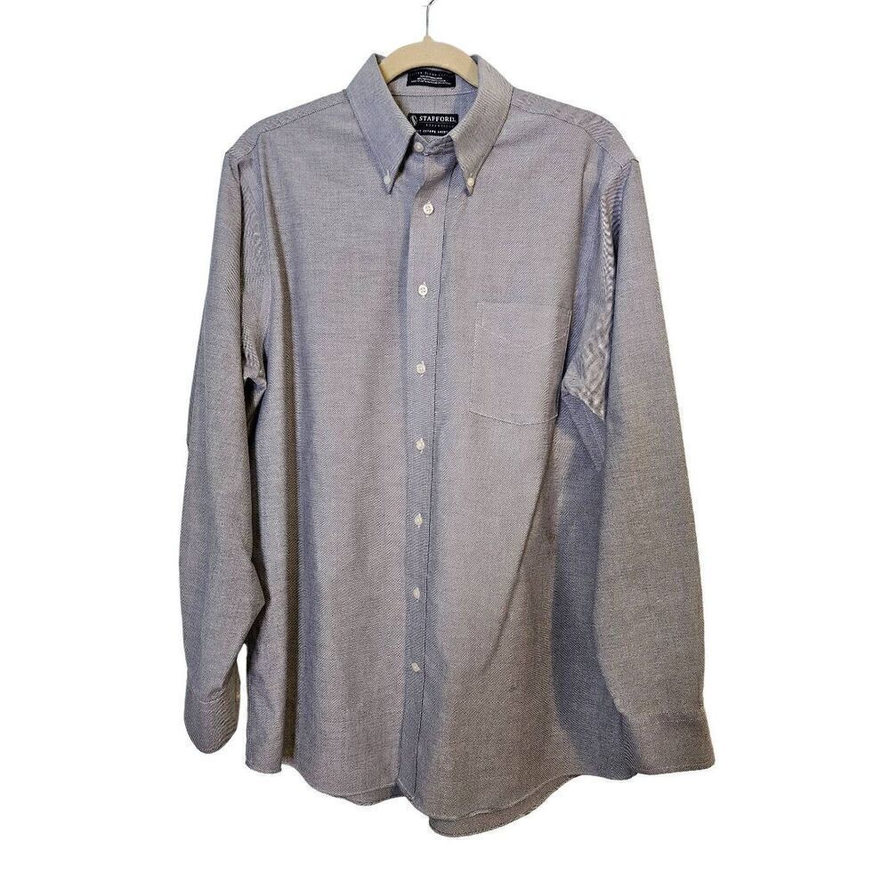 Stafford grey oxford regular fit button up shirt. Size 16 neck.
